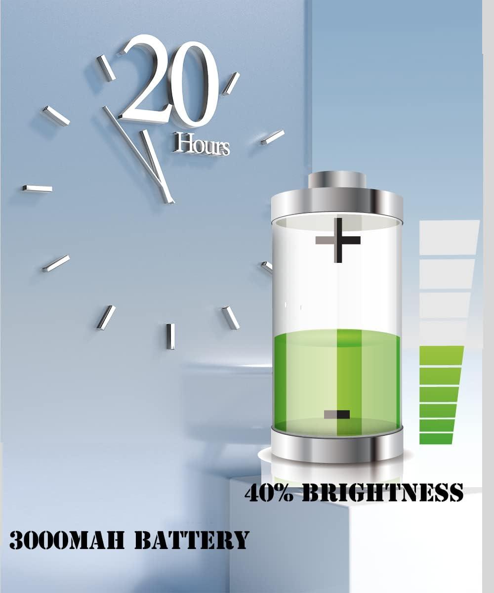 COLORLIFE Desk Lamp Clip On Light-7W 2600mAH Flexible Gooseneck Battery Operated Rechargeable Reading Lamp with Clamp & Stepless Brightness for Desk,Piano,Bed Headboard and Computers