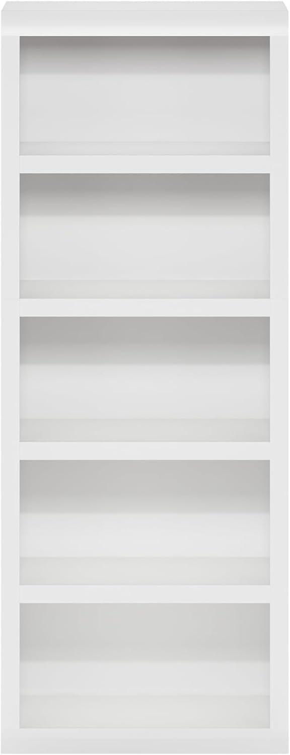 Furinno Rail 5-Tier Open Shelf Bookcase, White