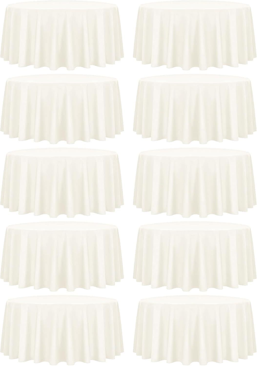 10 Pack Beige Tablecloth 60x102 inch Polyester Fabric Tablecloths for 6 Foot Rectangle Tables Wrinkle Resistant Linen Tablecloth Washable Table Covers for Party Wedding Events and Camping