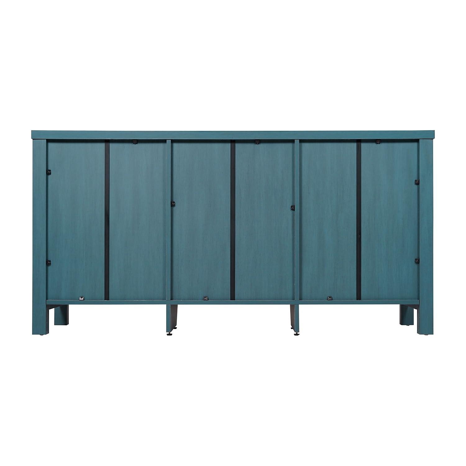 Flash Furniture 59" Engineered Wood Buffet Sideboard Storage Cabinet w/ 2 Drawers, Doors in Teal