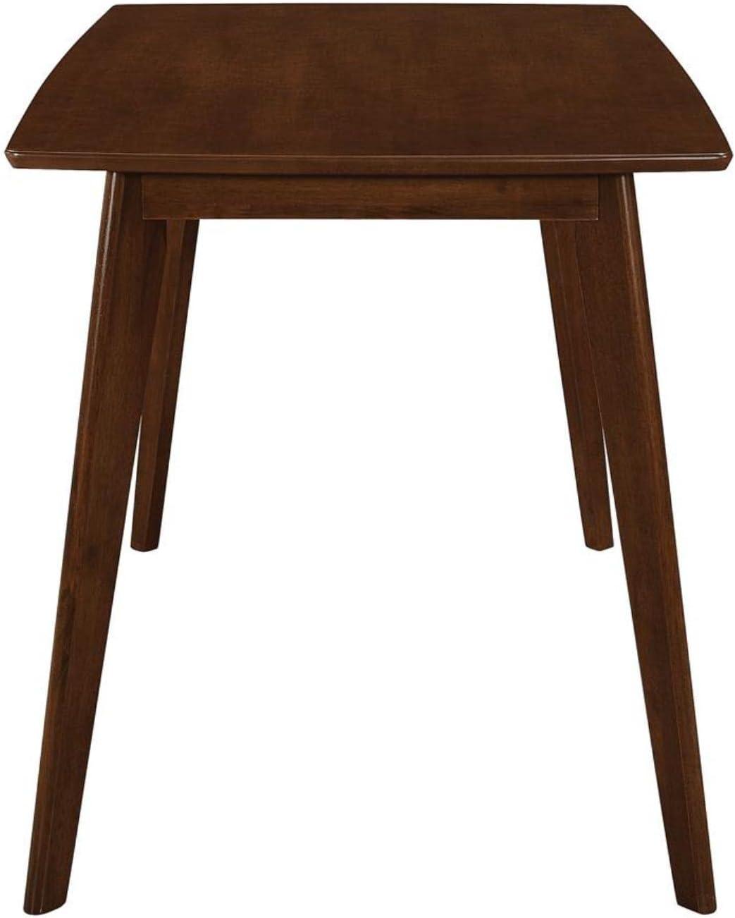 Retro Chestnut Solid Wood Dining Table with Angled Legs