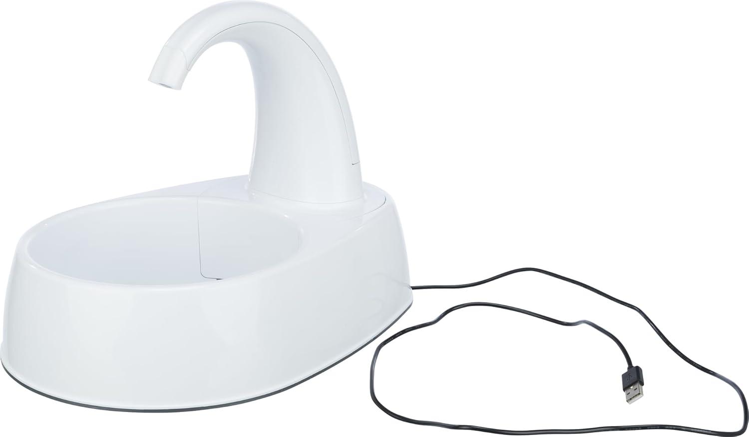 TRIXIE TRIXIE Curved Stream 84.5oz Drinking Fountain for Cats and Dogs, Large Water Fountain for Pets