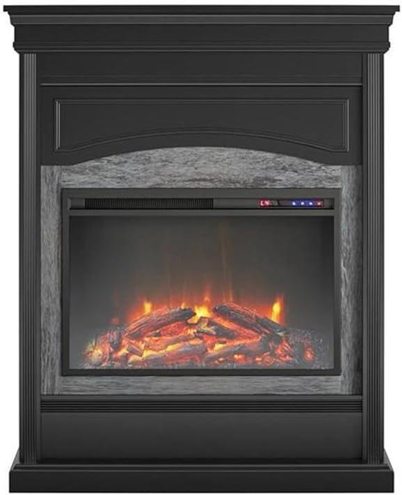 Lamont Black Electric Fireplace with 11 Heat Settings