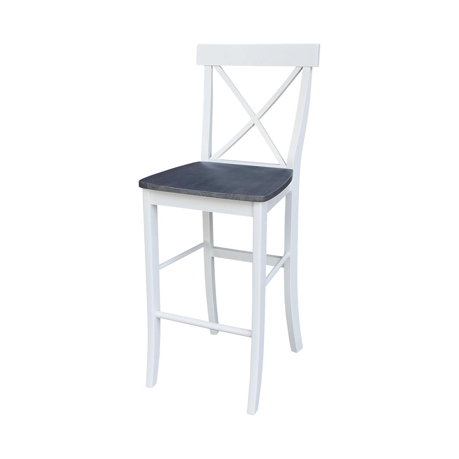 24&#34; X Back Counter Height Barstool Barstool White - International Concepts