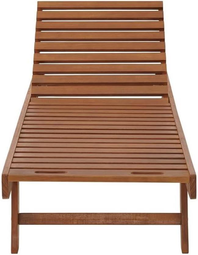 Caspian Eucalyptus Wood Outdoor Lounge Chair - Natural - Alaterre Furniture