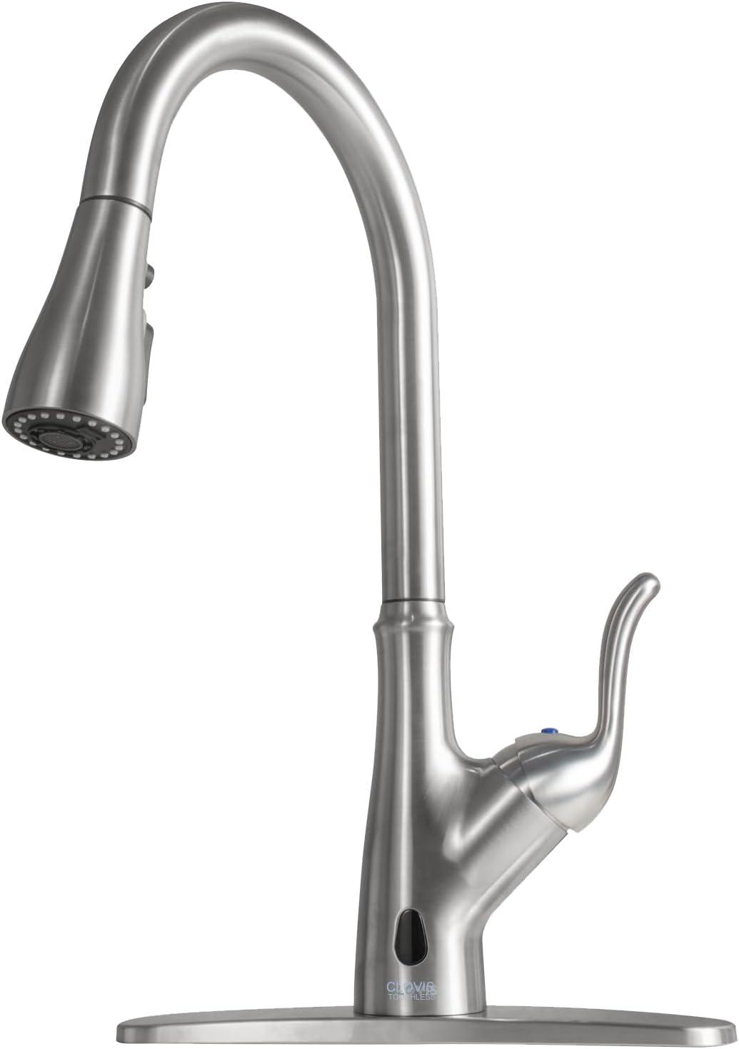 Touch Kitchen Faucet with Touchless Technology, Smart Kitchen Sink Faucet with Pull Down Sprayer, Touch on Activated Kitchen Bar Farmhouse Kitchens, RV, Sinks Faucet (Brushed Nickel)