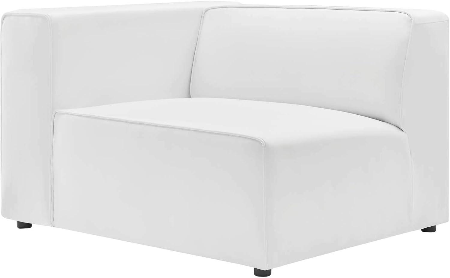 Mingle Expansive 3-Piece White Faux Leather Sectional Sofa