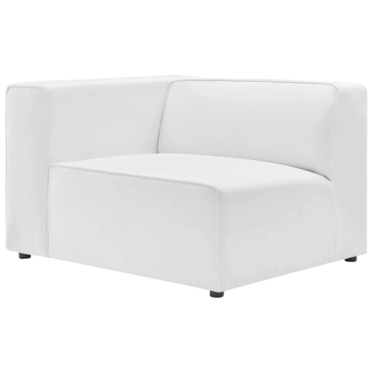 Mingle Vegan Leather Left Armchair White - Modway
