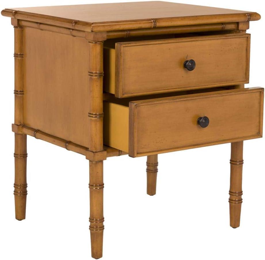 Niah 2 Drawer Nightstand - NST3501 - White/Gold - Safavieh