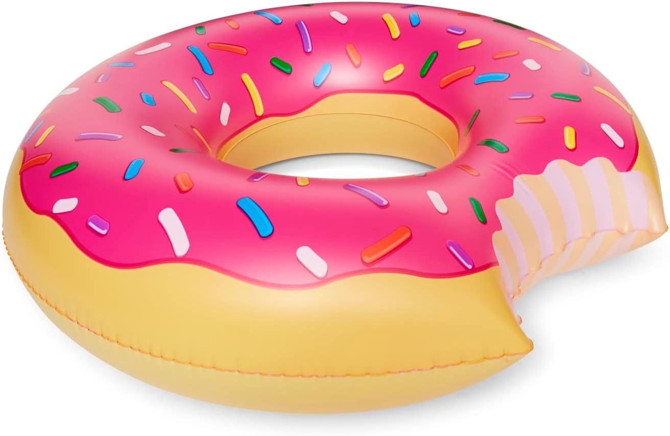 BigMouth Inc Gigantic Donut Pool Float, Funny Inflatable Vinyl Summer Pool or Beach Toy, Patch Kit Included