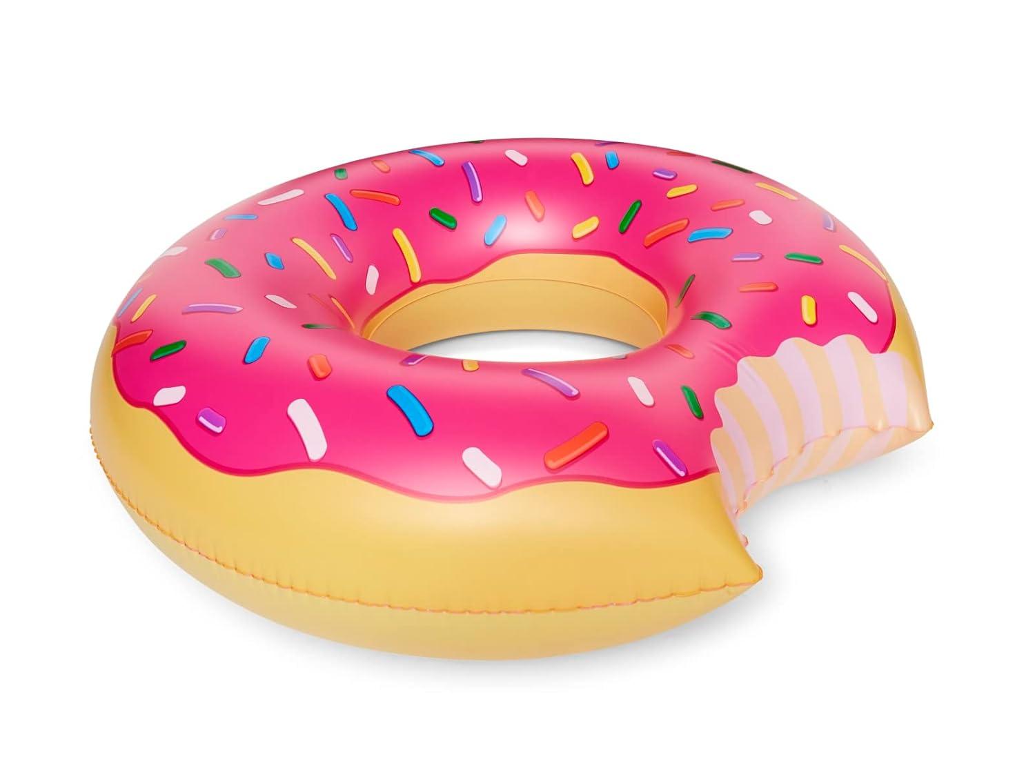 BigMouth Inc Gigantic Donut Pool Float, Funny Inflatable Vinyl Summer Pool or Beach Toy, Patch Kit Included