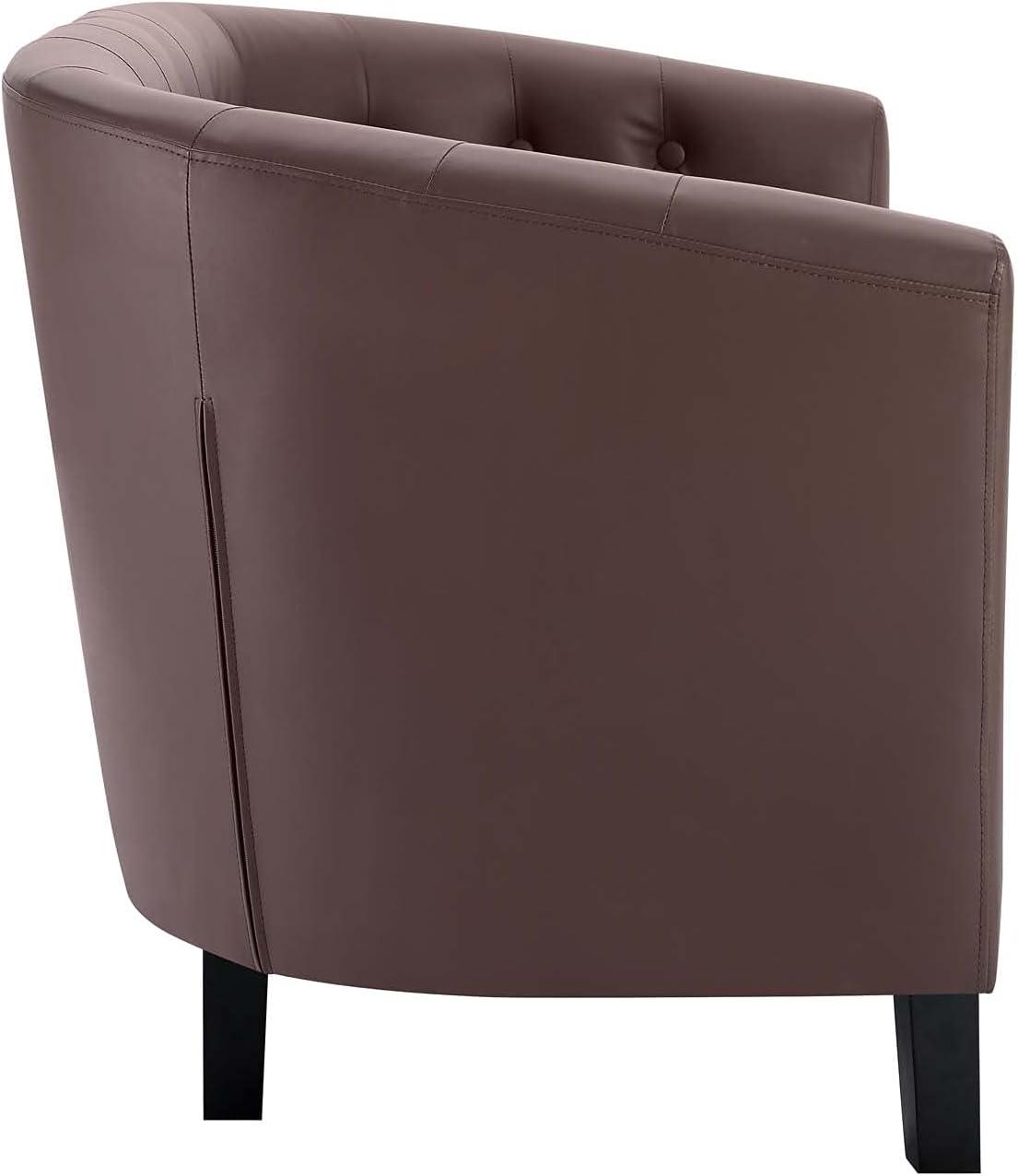 Modway Prospect Upholstered Fabric Contemporary Modern Accent Arm Chair in White Faux Leather