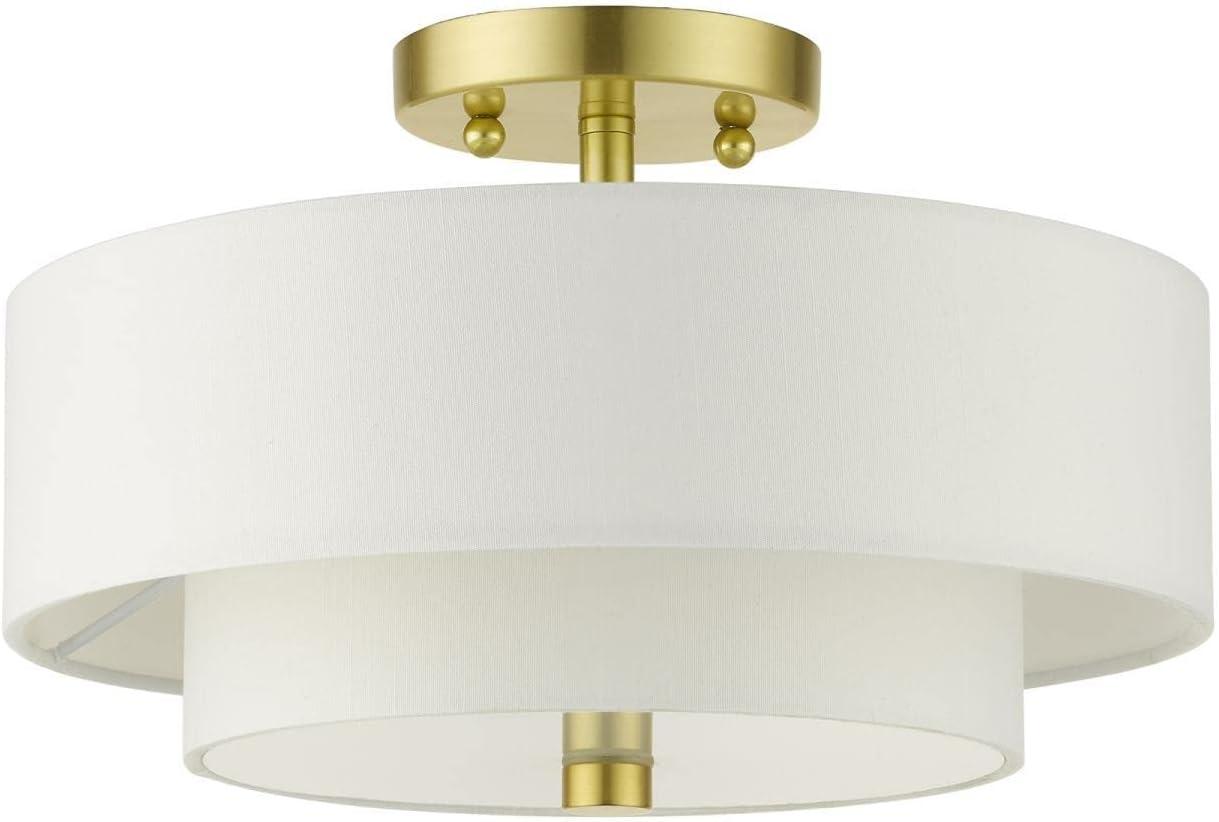 Livex Lighting Meridian 2 - Light Semi-Flush Mount in  Satin Brass