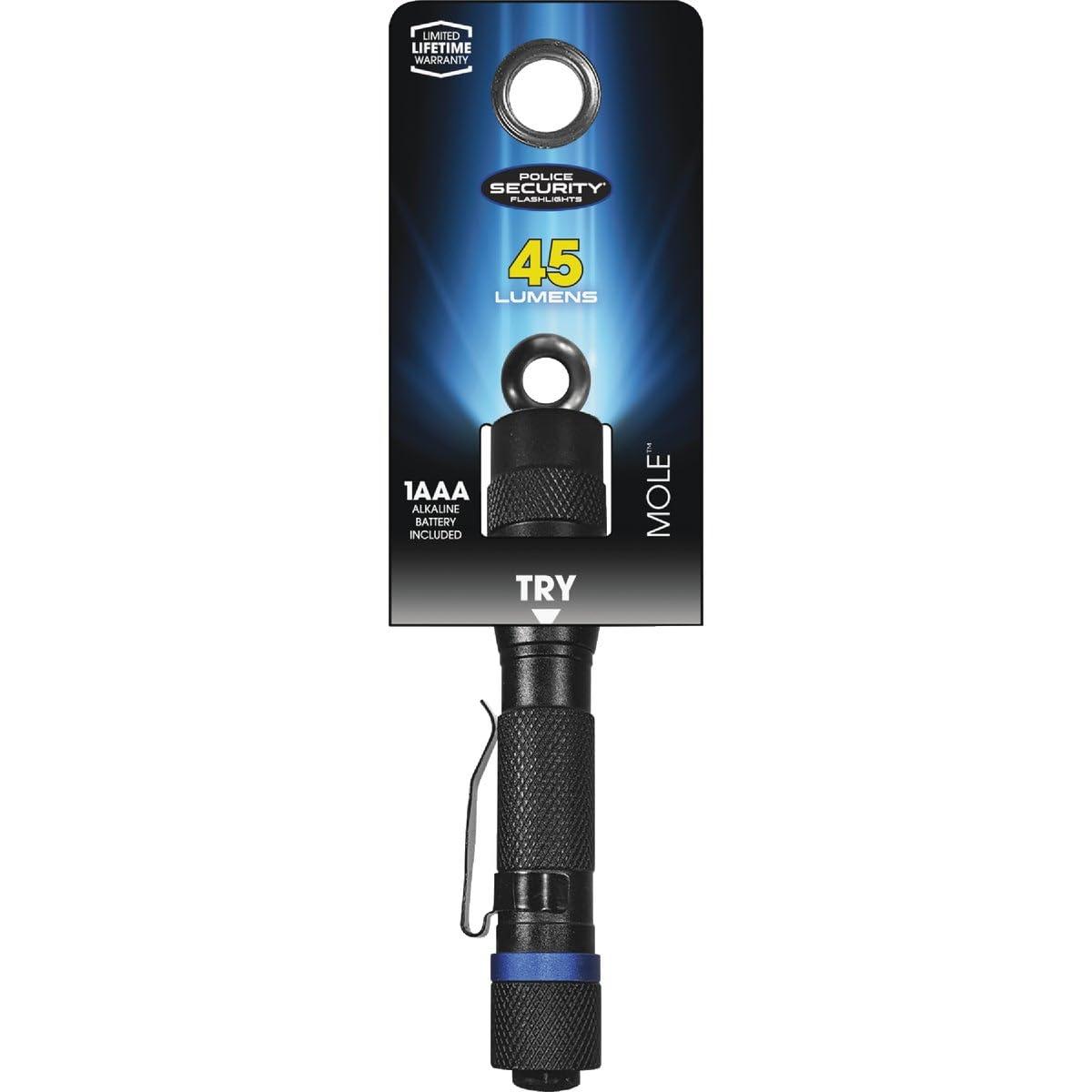 Black Tactical Water Resistant LED Keychain Flashlight