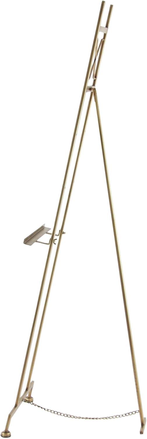 Gold Adjustable Metal Floor Easel with Chain Support