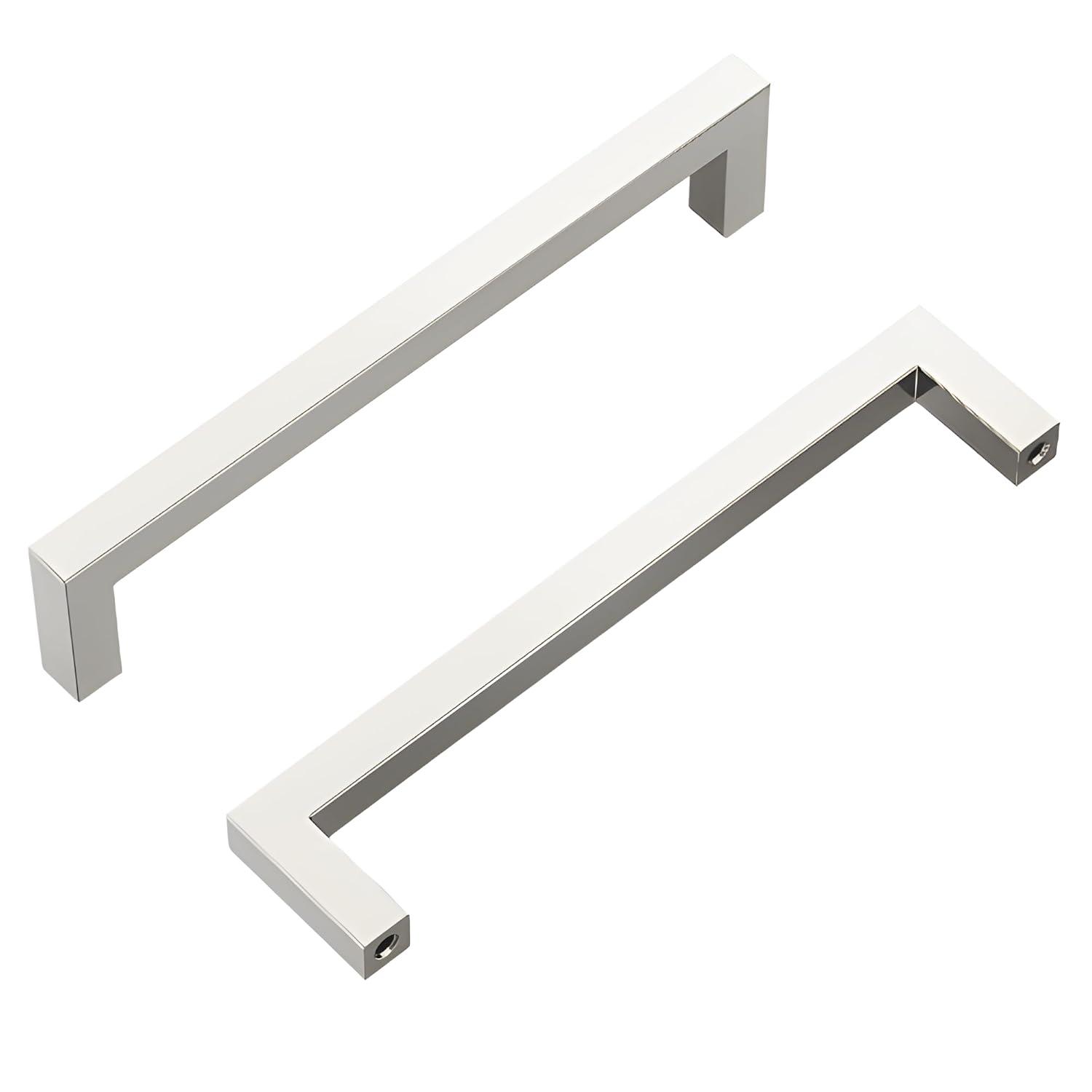 Hickory Hardware Pier Collection Handle Pull - 5-1/16" Center to Center Cabinet Pull Satin Nickel - Contemporary Hardware for Drawers & Cabinets (Set of 10)