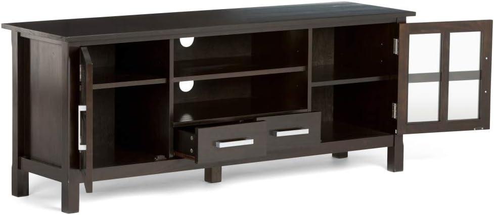 Hickory Brown 60" Solid Wood TV Media Console with Cabinets