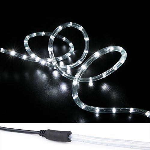 West Ivory 1656LEDs, 150ft Cool White LED Rope Light, Connectable Outdoor Permanent Waterproof Accent Exterior Lighting, PVC Case, ETL Certified, for Holiday, Backyard Patio, Home Garden, Decorative