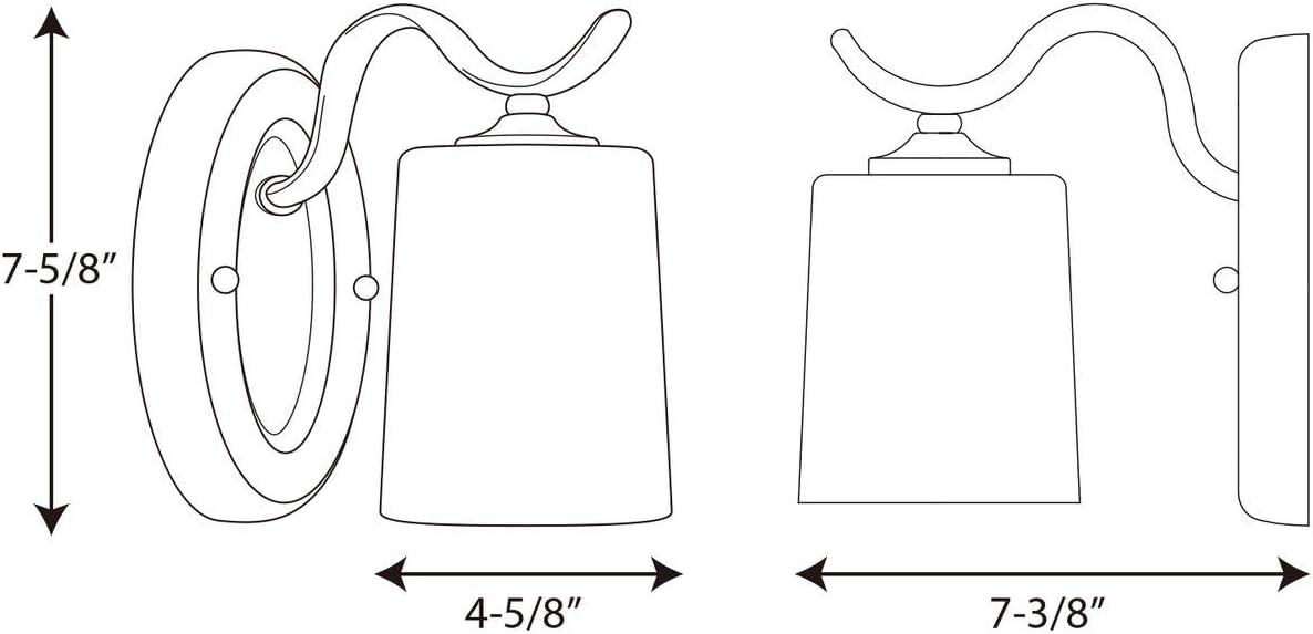 Progress Lighting Inspire 4-Light Wall Sconce, Brushed Nickel, Etched Glass Shades