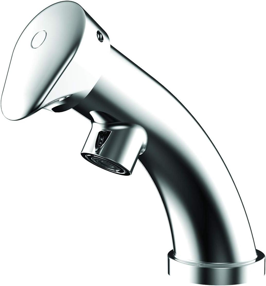 Polished Chrome Easy-Push ADA-Compliant Bathroom Faucet