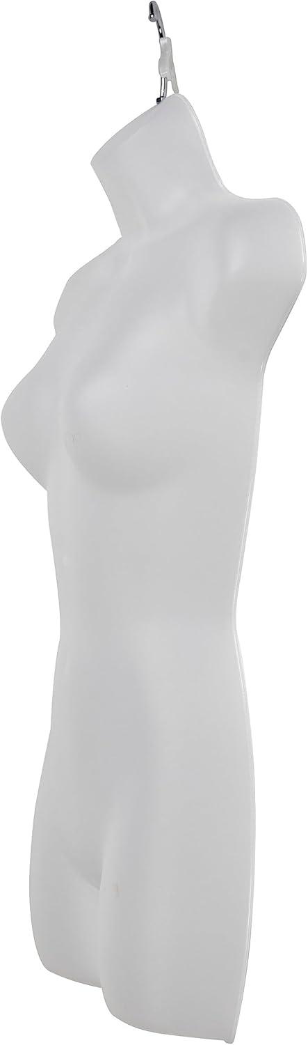 SSWBasics Female Molded Shatterproof Frosted Shapely Torso Form with Hook