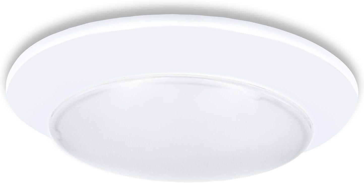 Modern 7.5" White LED Flush Mount Ceiling Light, Dimmable 3000K