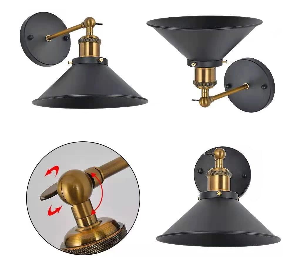 Battery Operated Wall Sconce Decor Set of 2, Black Wireless Wall Sconces with Remote, Dimmable Vintage Led Wall Lights, Wall Lamp for Bedroom Farmhouse Gallery