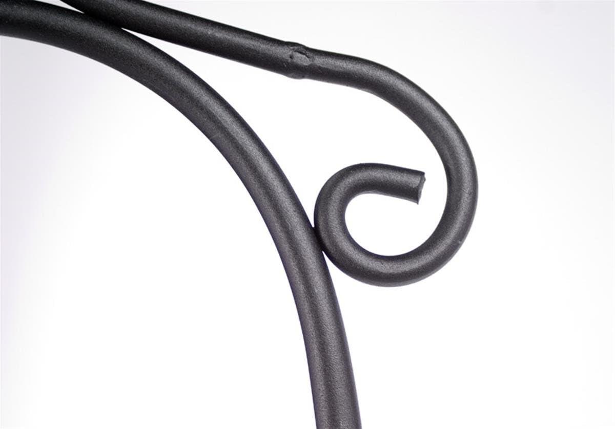 Floor-Standing Easel Stand with Decorative Embellishments and Adjustable Hooks, 71.25 inches Tall, Steel Construction - Black