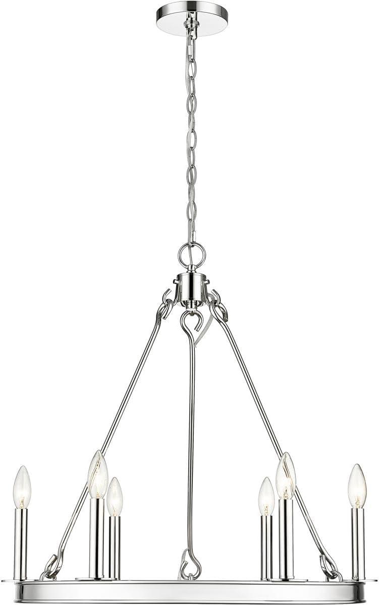 Z-Lite Barclay 6 - Light Dimmable Wagon Wheel Chandelier