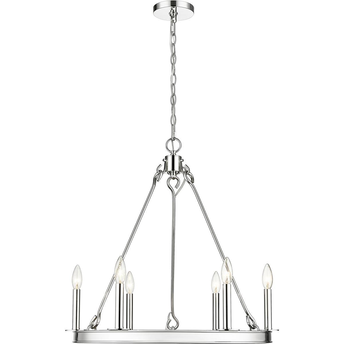 Z-Lite Barclay 6 - Light Dimmable Wagon Wheel Chandelier