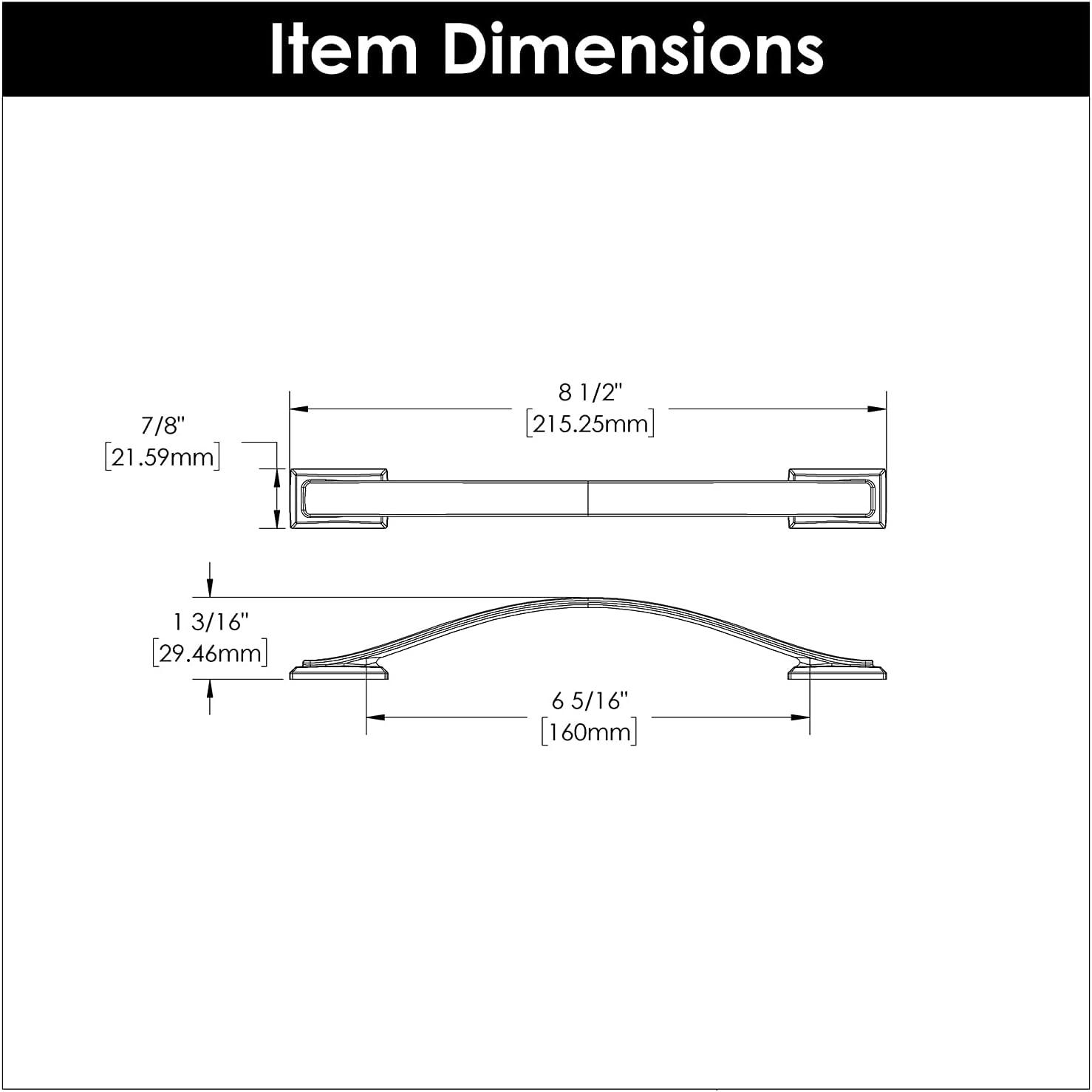 Satin Nickel 6-5/16 Inch Cabinet Bar Pulls 5-Pack