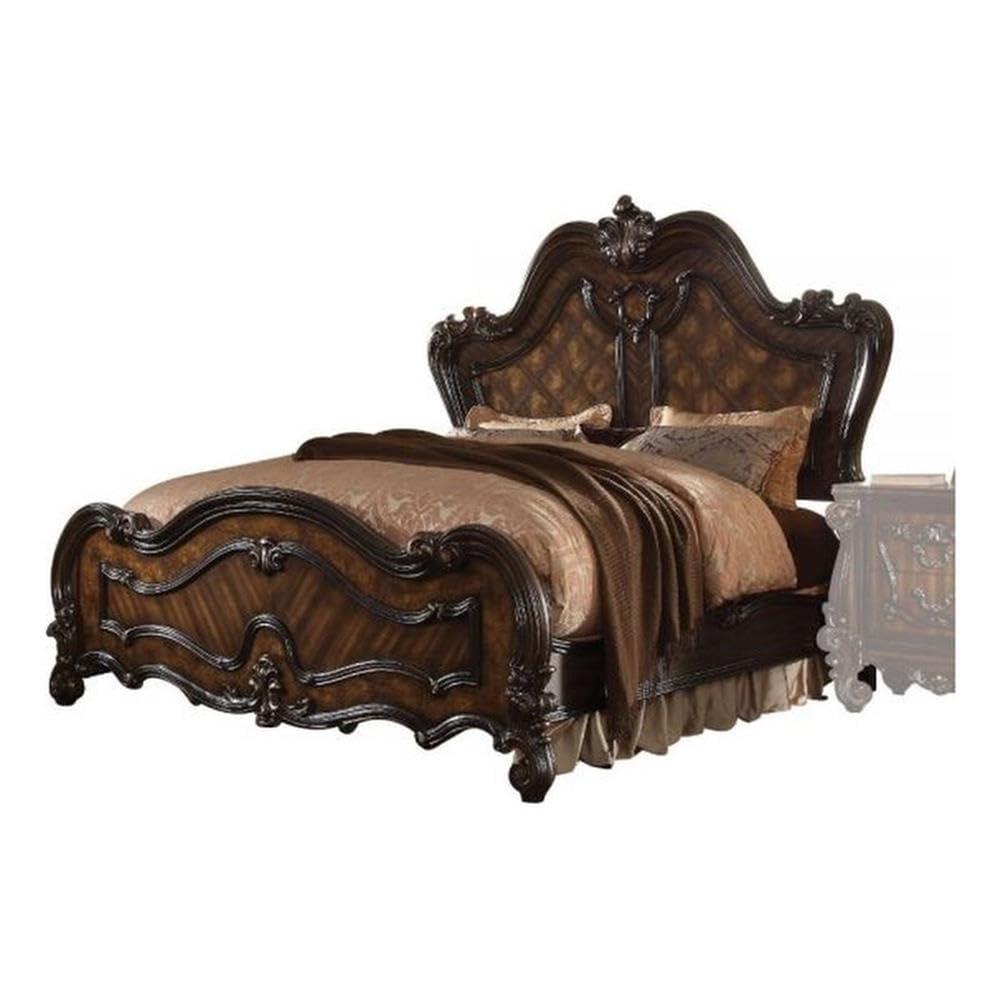 ACME Versailles California King Wooden Panel Bed in Cherry Oak