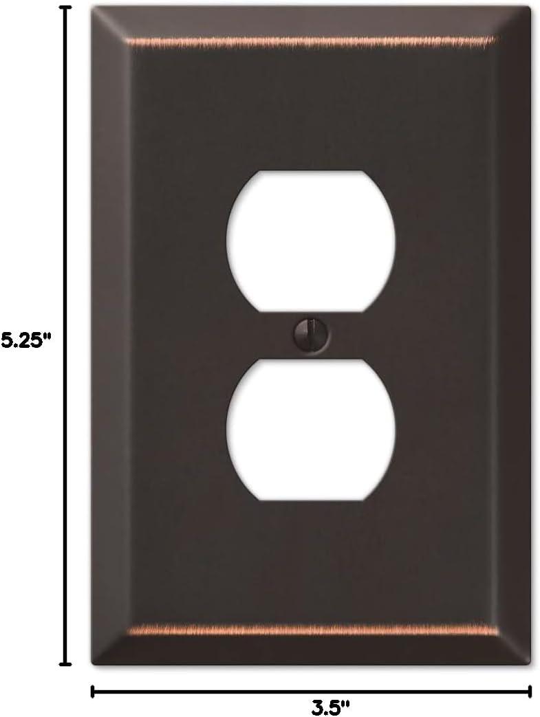 Amerelle 463DDB Oversized Wallplate, 1 Duplex, Steel, Aged Bronze, 1-Pack