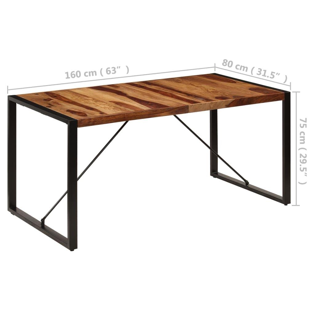 vidaXL Dining Table 63"x31.5"x29.5" Solid Sheesham Wood