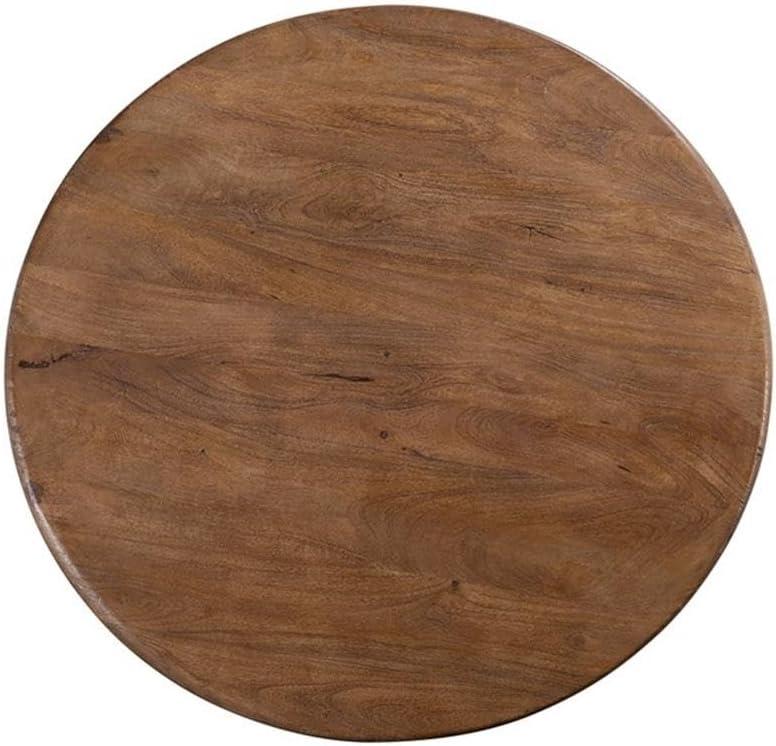 Chestnut Brown Round Mango Wood Dining Table