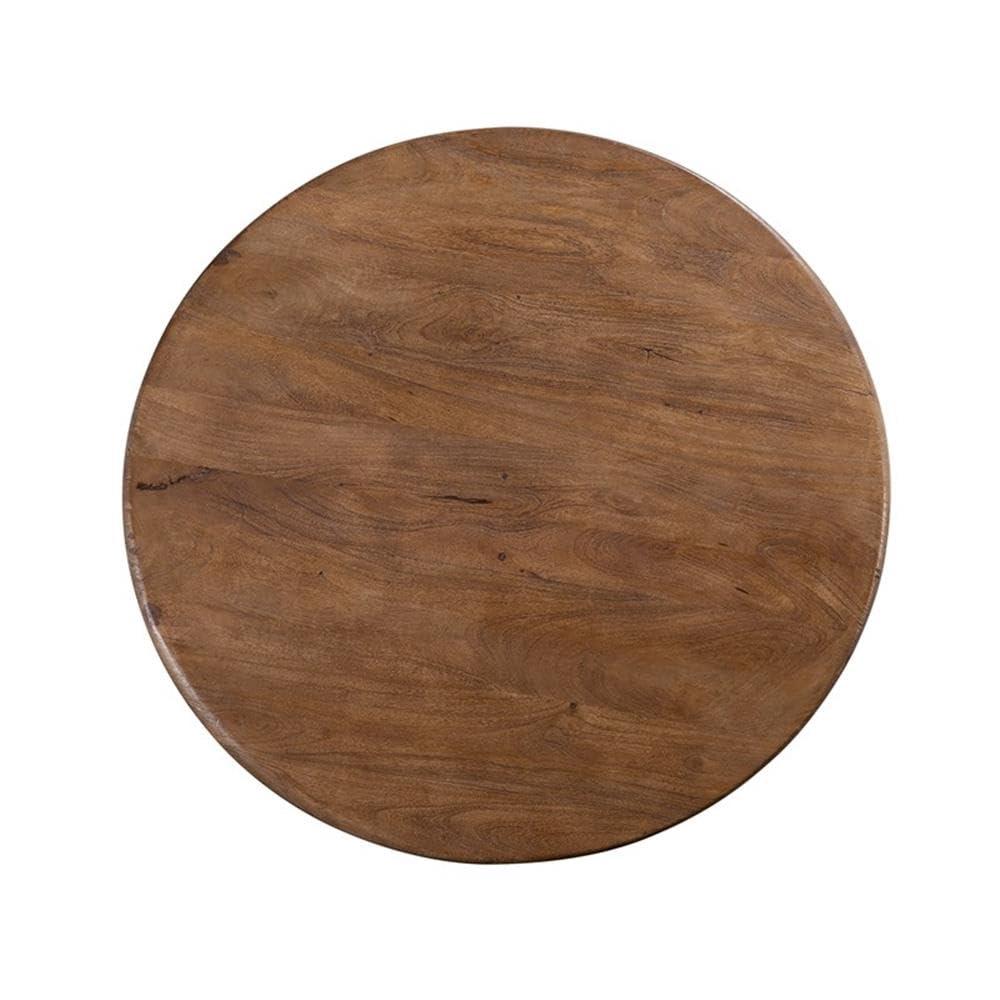 Chestnut Brown Round Mango Wood Dining Table