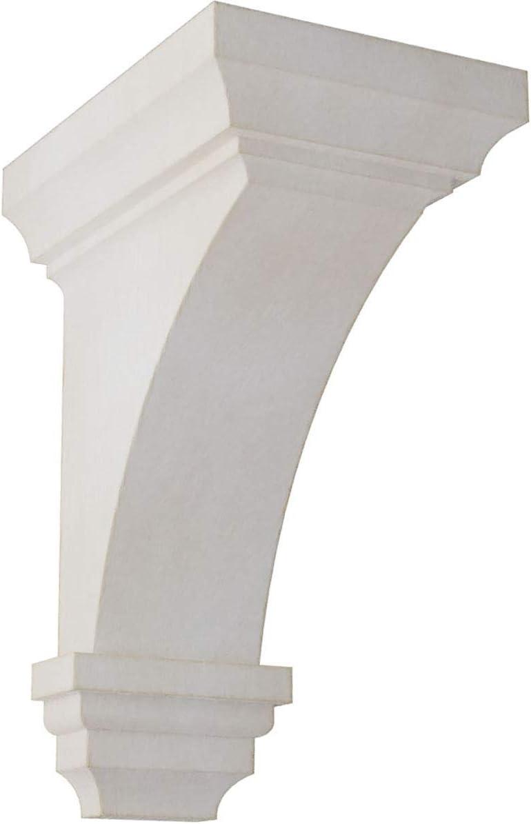 Chalk Dust White Rubberwood Vintage Decor Corbel, 8" Height