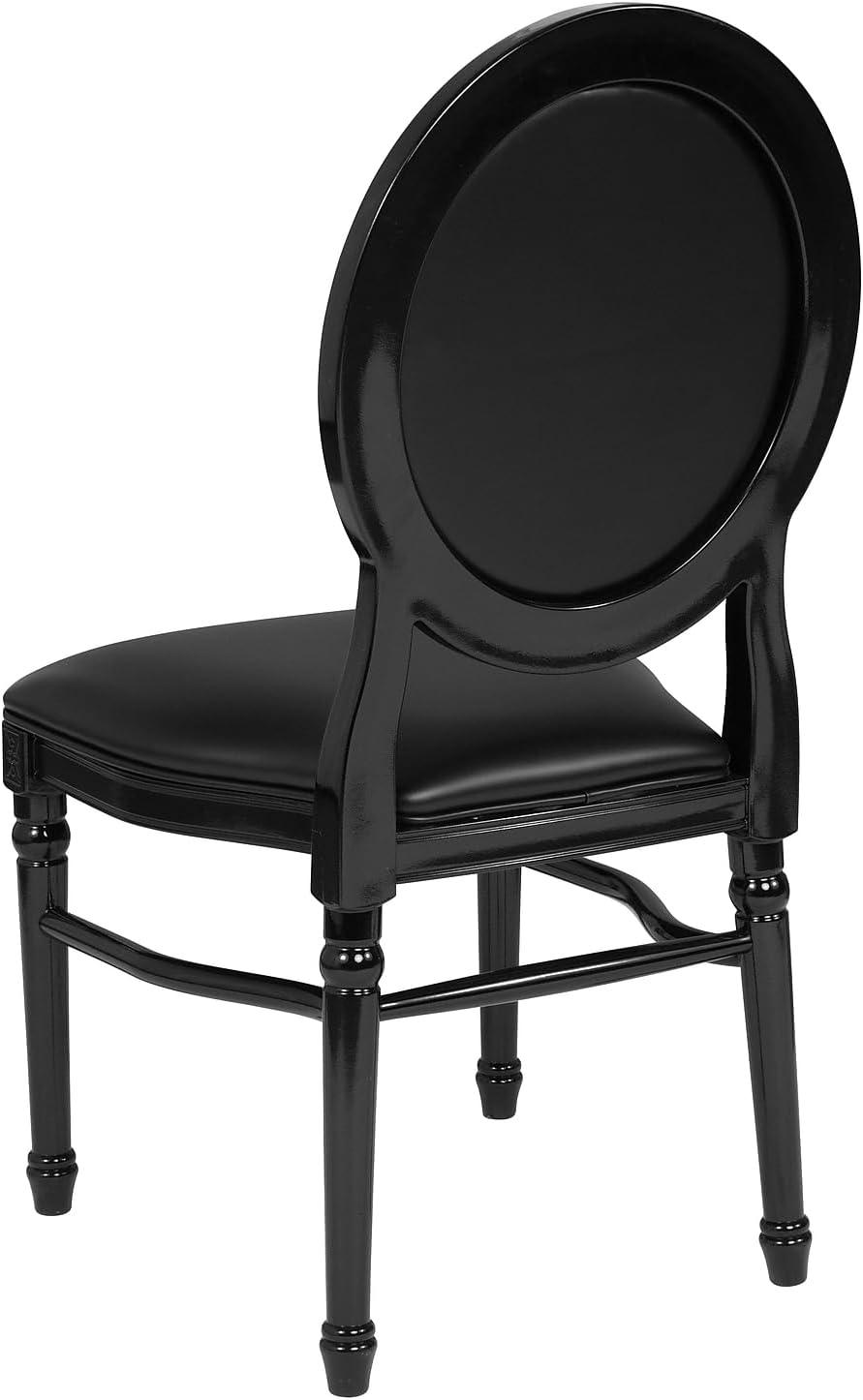 Flash Furniture HERCULES Series 900 lb. Capacity King Louis Chair with Tufted Back, Black Vinyl Seat and Black Frame
