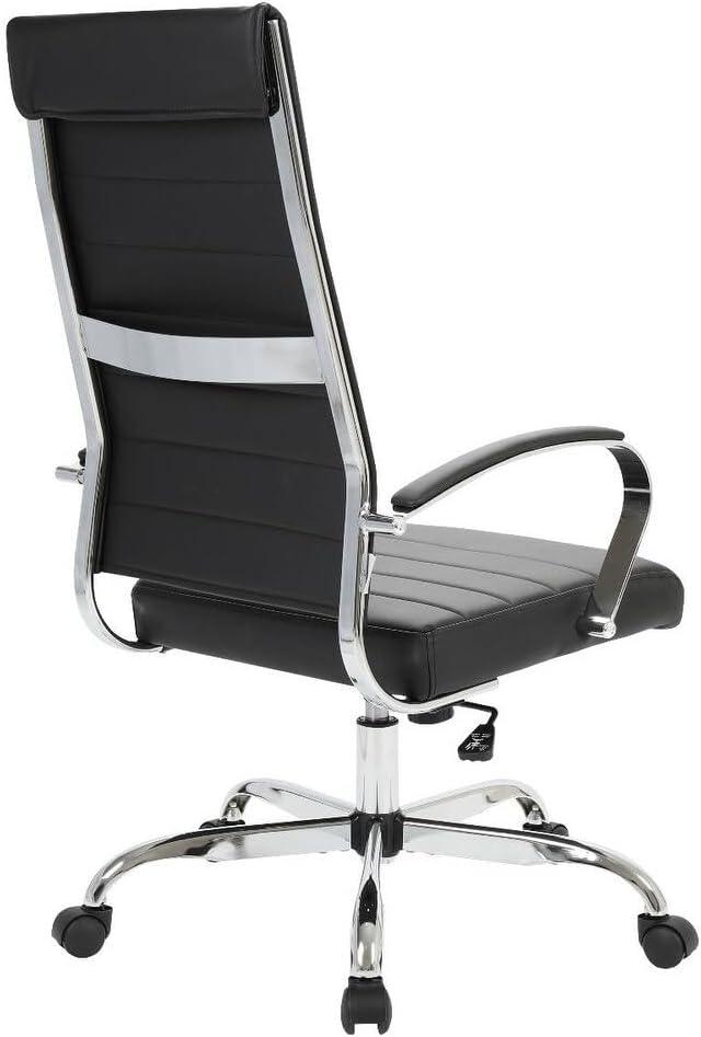 LeisureMod Benmar Modern High Back Leather Office Chair with Adjustable Height, Swivel Base, Ergonomic Design for Home Office, Study, or Workspace