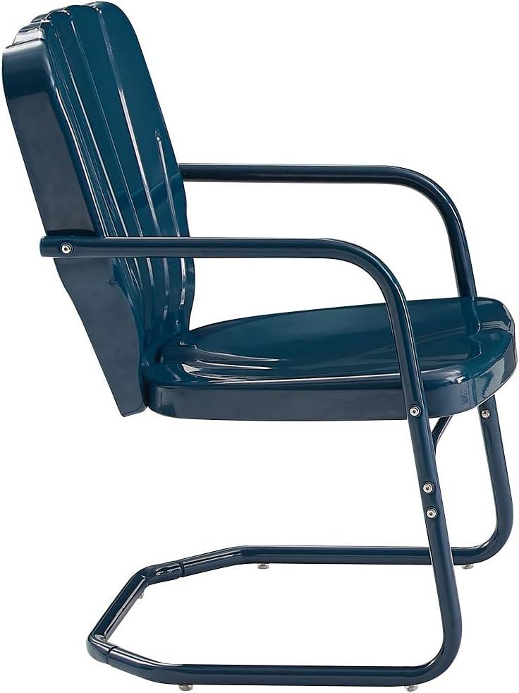 Ridgeland Metal Chair, Navy Gloss - Set of 2, 34.25 x 19.5 x 23.25 in.