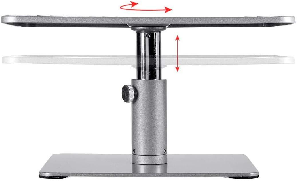 Adjustable Silver Monitor Riser Stand with Non-Slip Surface