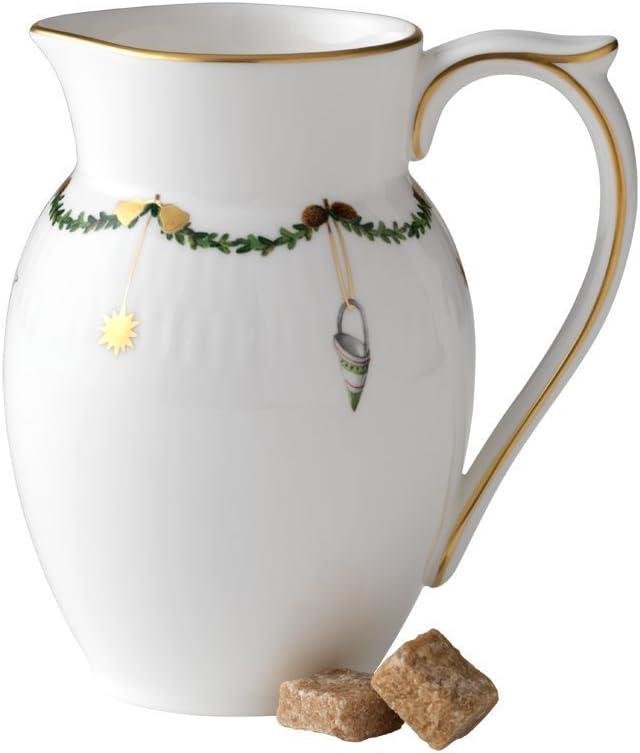 Star Fluted Christmas Cream-Colored Bone China Creamer