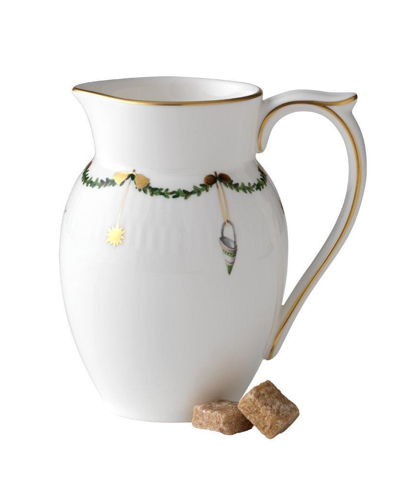 Star Fluted Christmas Cream-Colored Bone China Creamer