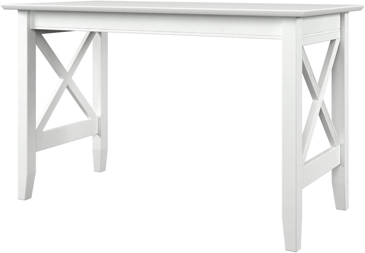 AFI 48" Lexi Solid Wood X Design Home Office, Gaming, Writing, Desk with Charger in White