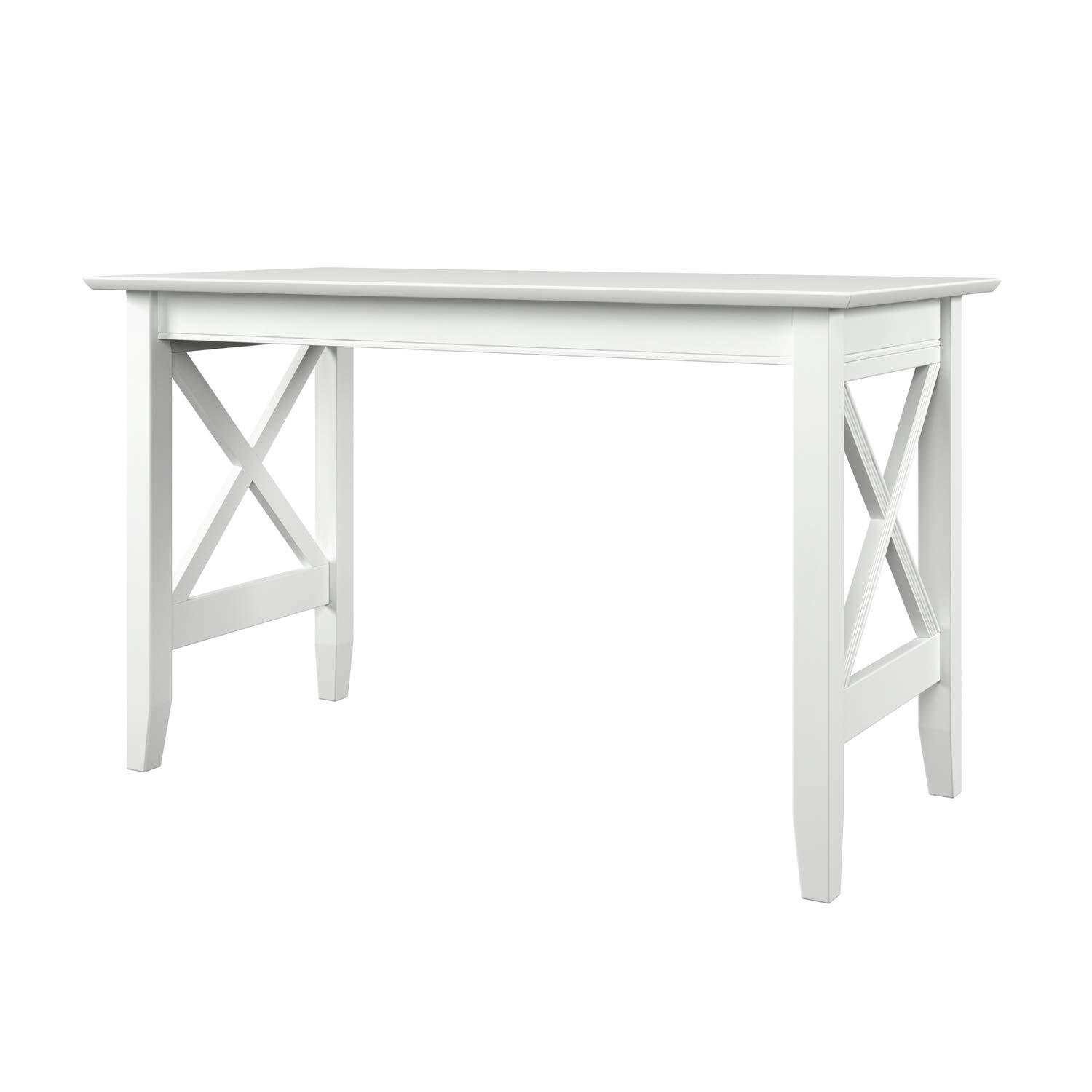 AFI 48" Lexi Solid Wood X Design Home Office, Gaming, Writing, Desk with Charger in White