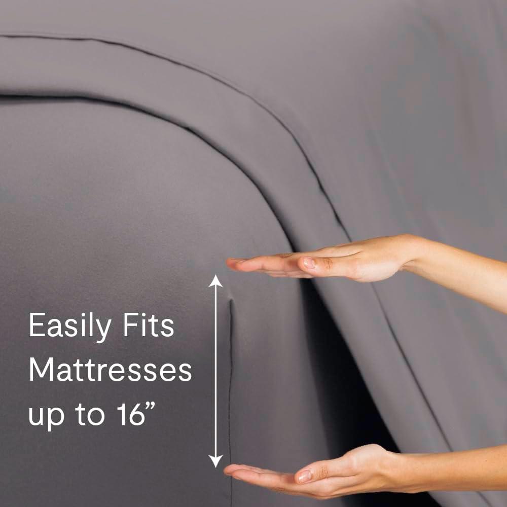 Jennifer Adams 400 Thread Count Cotton Sateen Sheet Sets (Queen, Graphite)