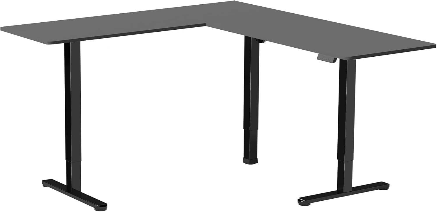 VIVO Black Electric 75" x 63" Corner Standing Desk, L-Shaped Workstation