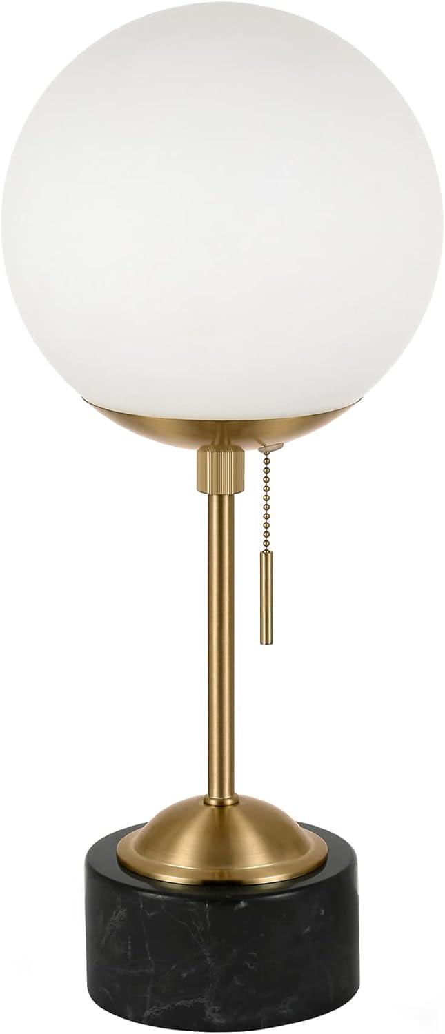 Evelyn&Zoe Modern Marble Table Lamp with White Globe Shade