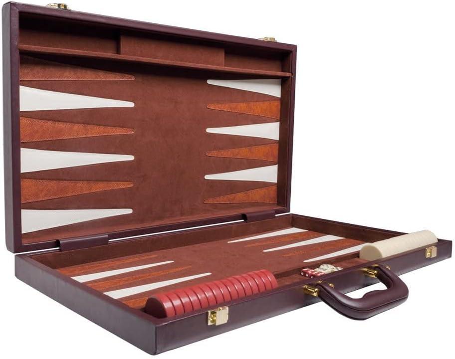 GammonVillage Classic 21-inch Backgammon Set, Brown, Board Game