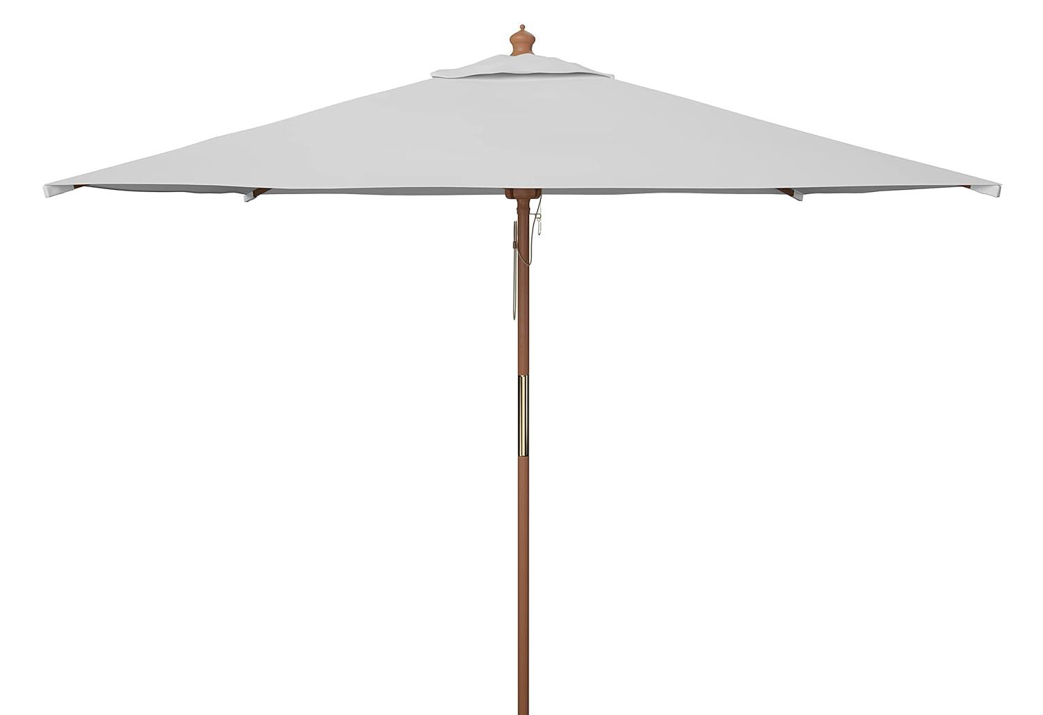 Velop 7.5 Ft Square Wooden Pulley Market Umbrella - PAT8409 - Ivory - Safavieh